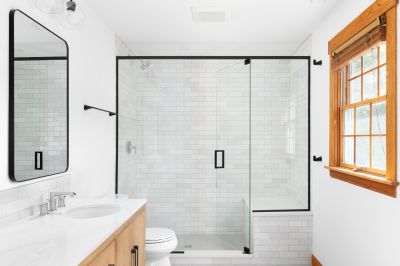 Black Frame Glass Shower Door
